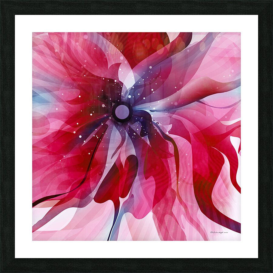DM-Modern floral- Red 002 Picture Frame print