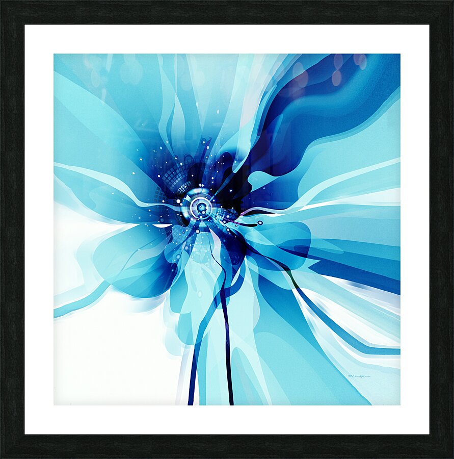 DM-Modern floral- Blue 001 Picture Frame print