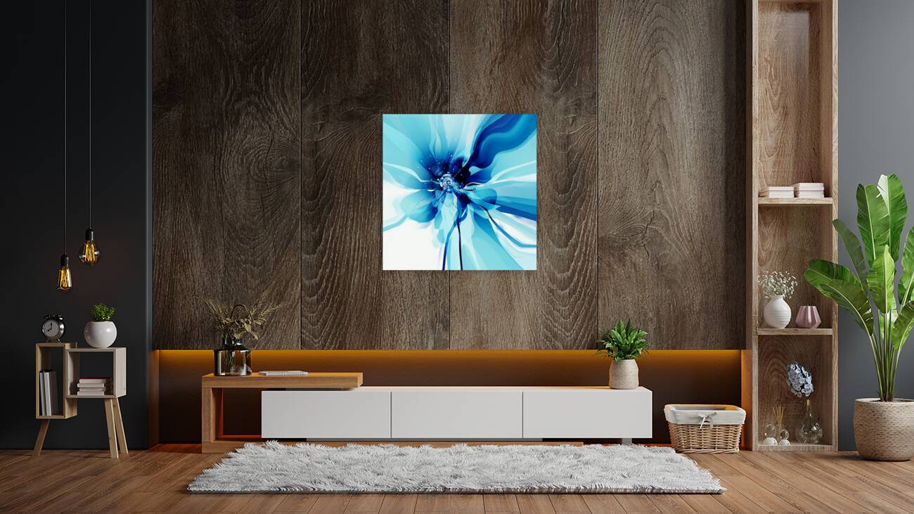 DM-Modern floral- Blue 001 Reproduction