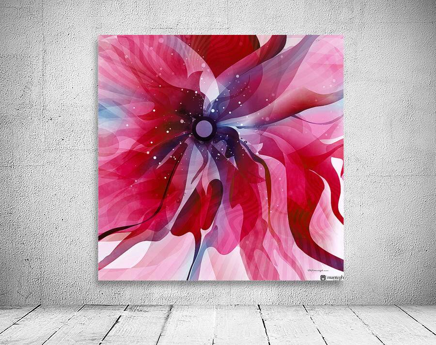 DM-Modern floral- Red 002 Wall Preview