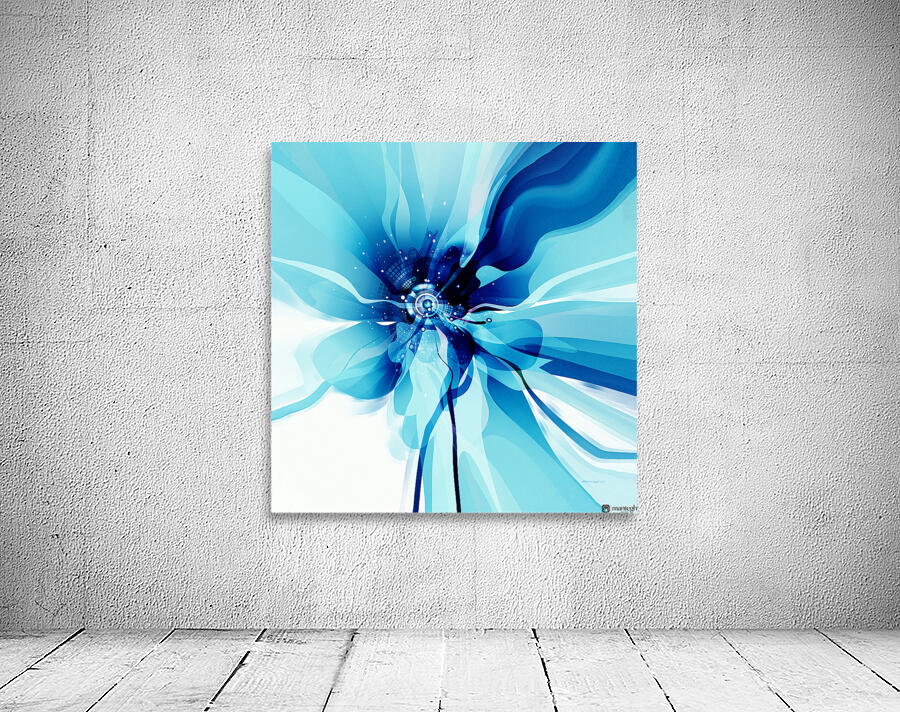 DM-Modern floral- Blue 001 Wall Preview