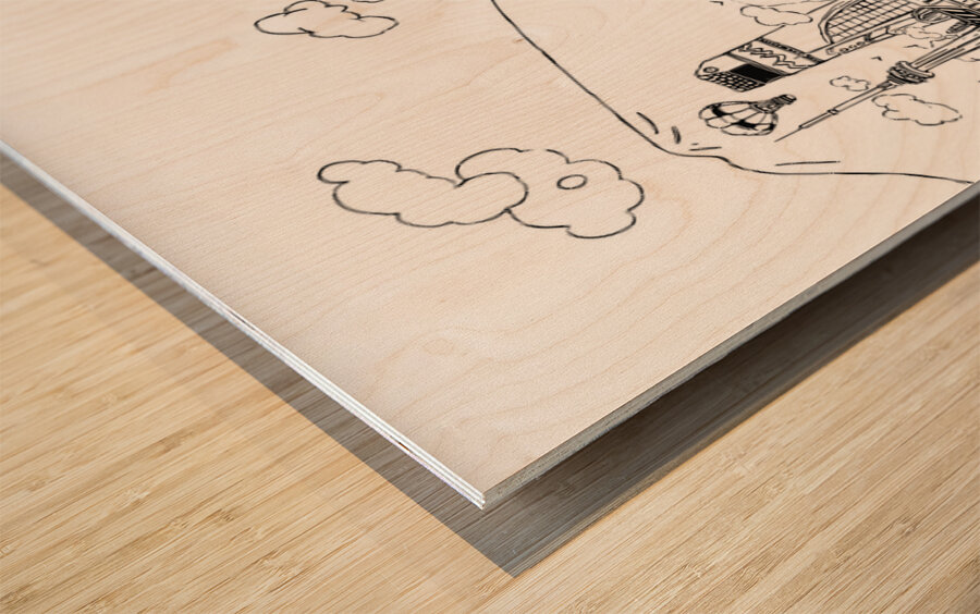 DM Graffity Cities landmarks Wood print