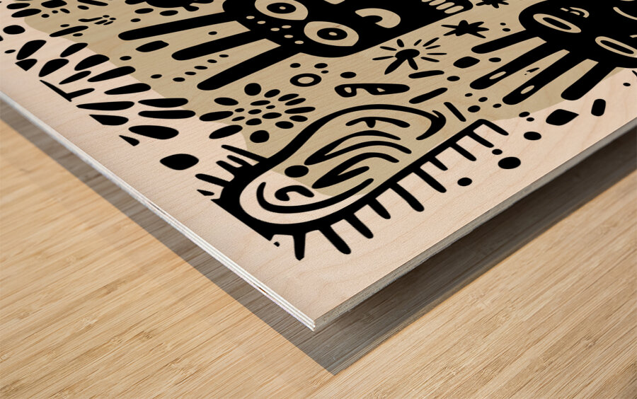 DM-Doodle 002 Wood print