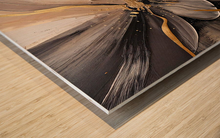 DM  Golden Floral 006 Wood print