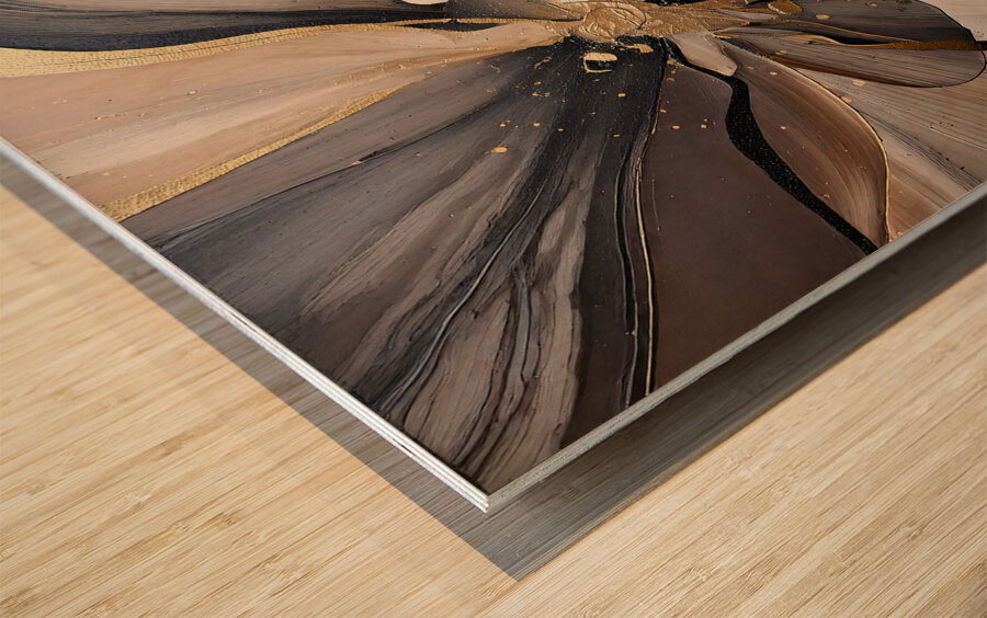 DM  Golden Floral 004 Wood print