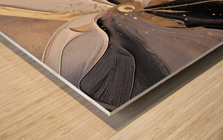 DM  Golden Floral 009 Wood print