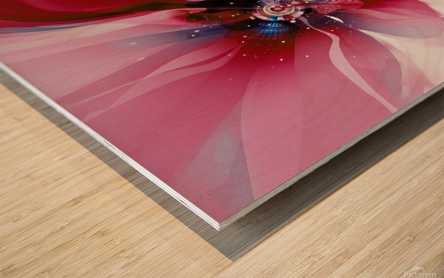 DM-Modern floral- Red 001 Impression sur bois