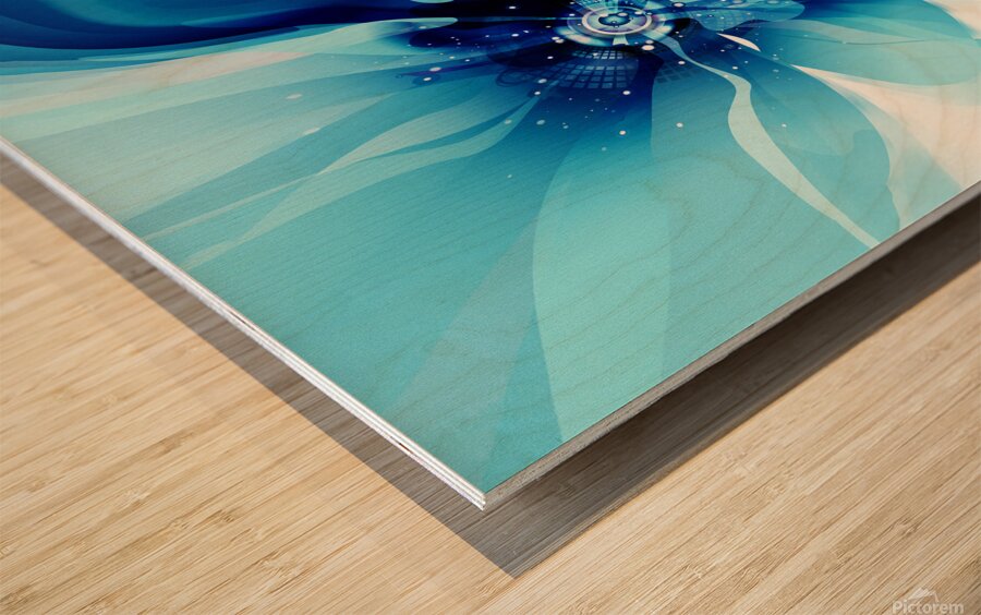 DM-Modern floral- Blue 001 Wood print