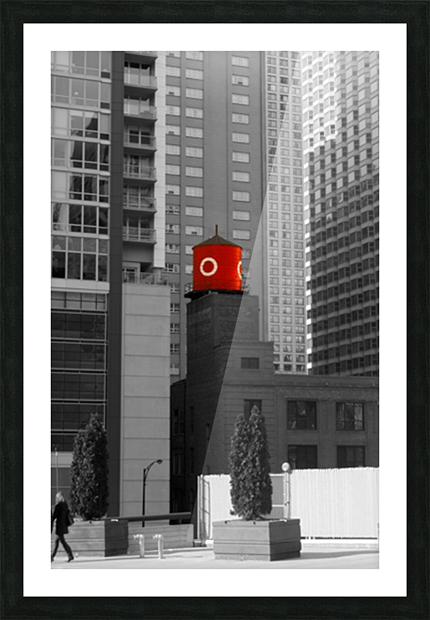 Red Water Tower Picture Frame print