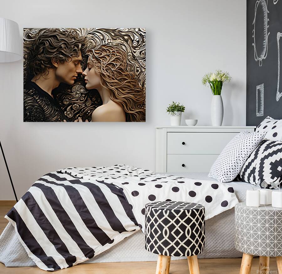 pharcry. a man and woman kiss each other while lo 1707829186.9767 Reproduction