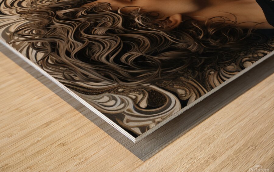 pharcry. a man and woman kiss each other while lo 1707829186.9767 Wood print