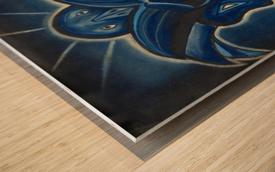 RA 005 - כחול כנף - Blue wing Wood print