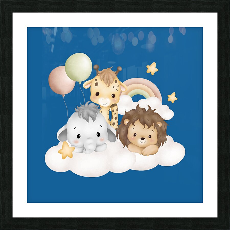 Baby animal In the sky  1 Picture Frame print
