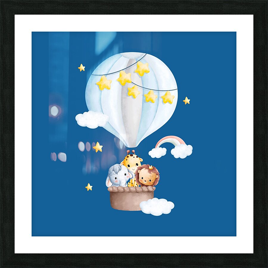 Baby animal In the sky 3 1 Picture Frame print