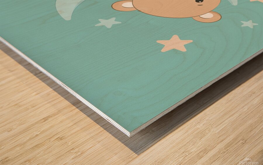 Baby Bear blue 1 Wood print