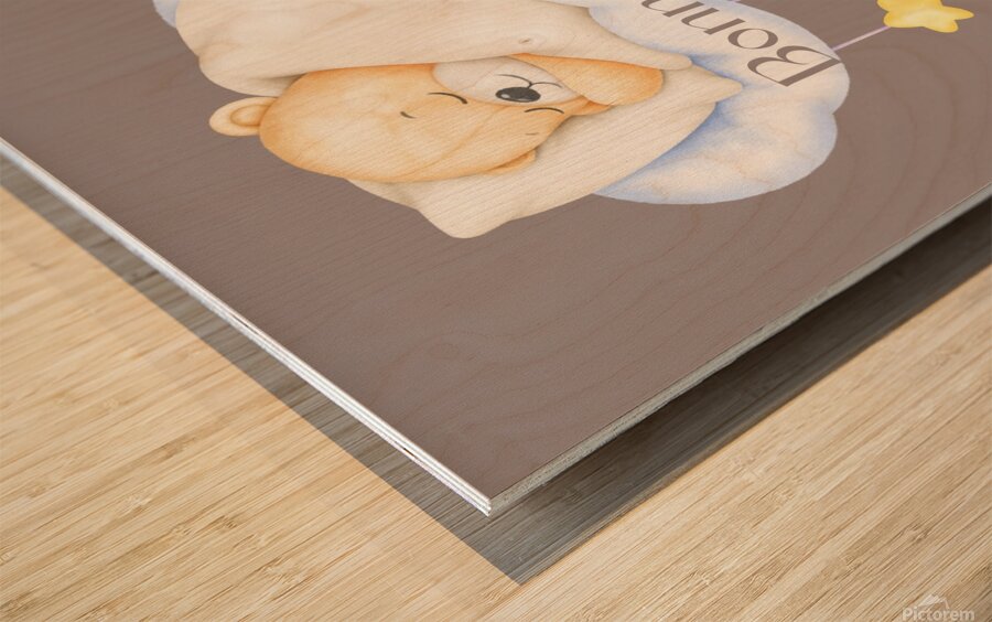 Good night baby bear  1 Wood print