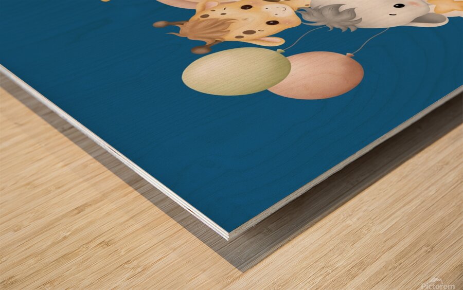 Baby animal In the sky  1 Wood print