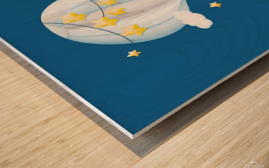 Baby animal In the sky 3 1 Wood print