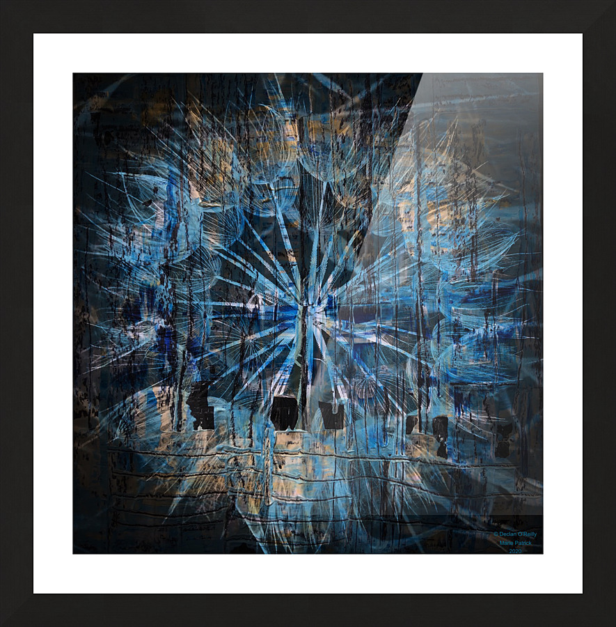 Blue Dandelion Picture Frame print