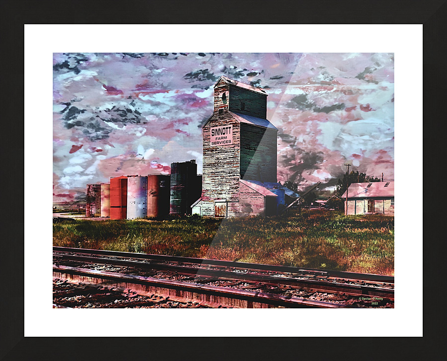 Sinnott Farm Elevator Stormy Picture Frame print