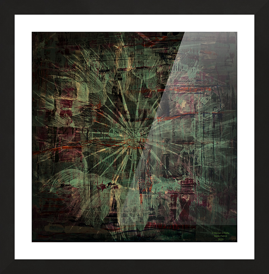 Green Dandelion Picture Frame print
