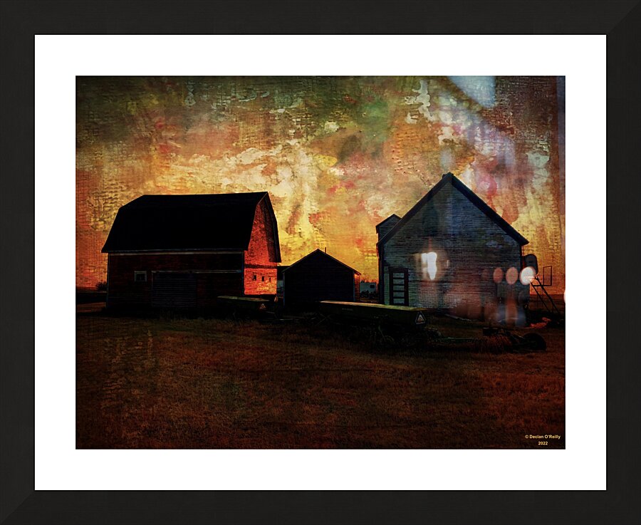 Barn at Dusk   4 Picture Frame print