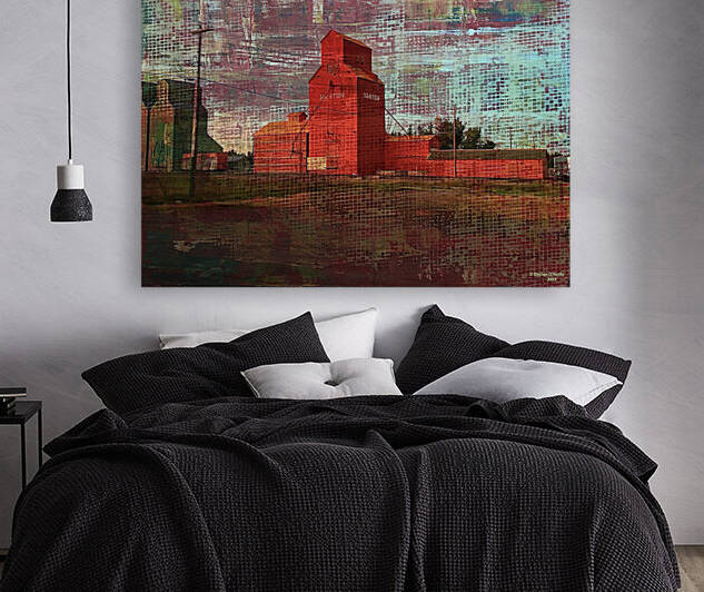 Red Grain Elevator-Nanton by Declan O Reilly