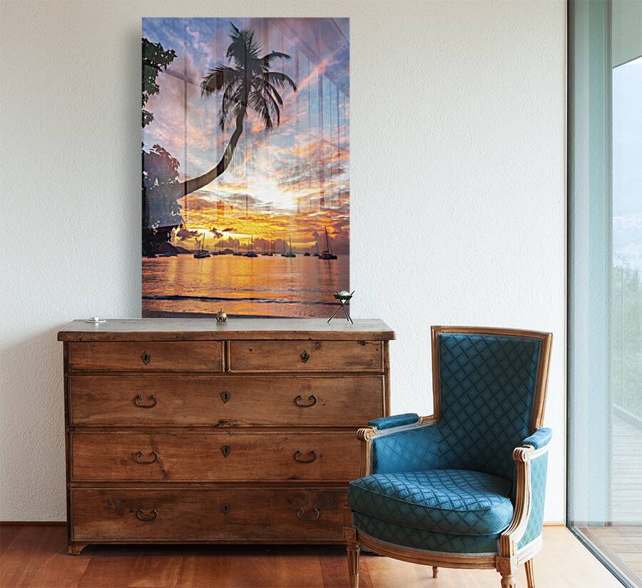 Sunset Palm   Cane Garden Bay Reproduction