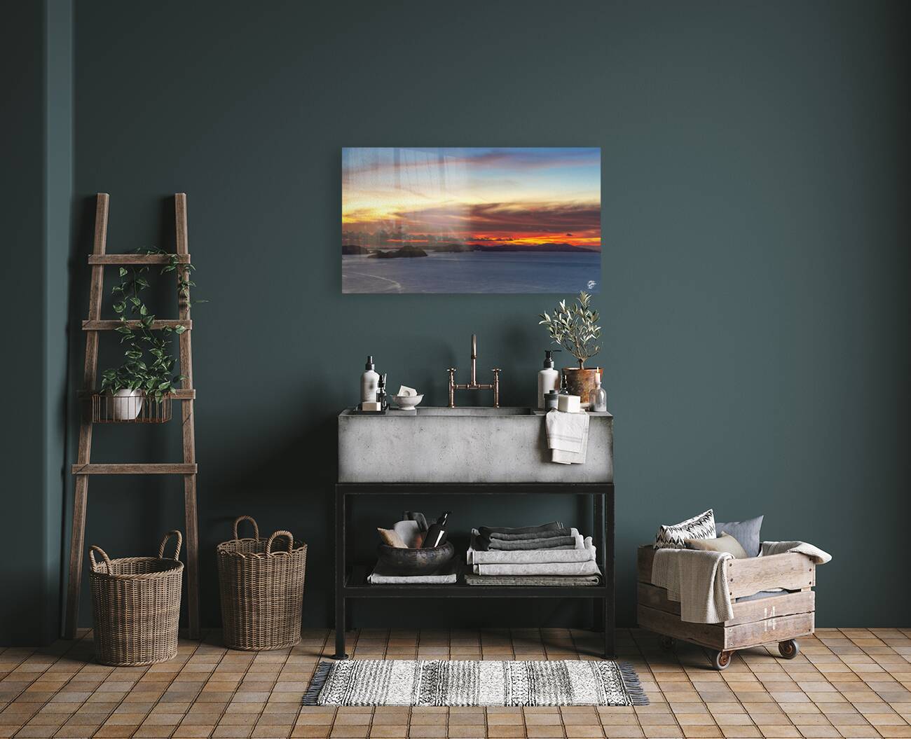 Sunset over the USVI   Red Reproduction