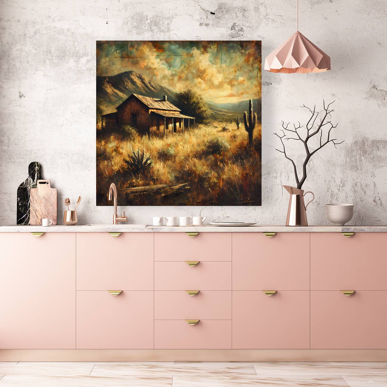 Rustic Retreat at Dusk Reproduction