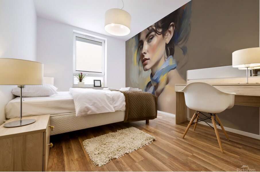 BLUE SCARF Mural print