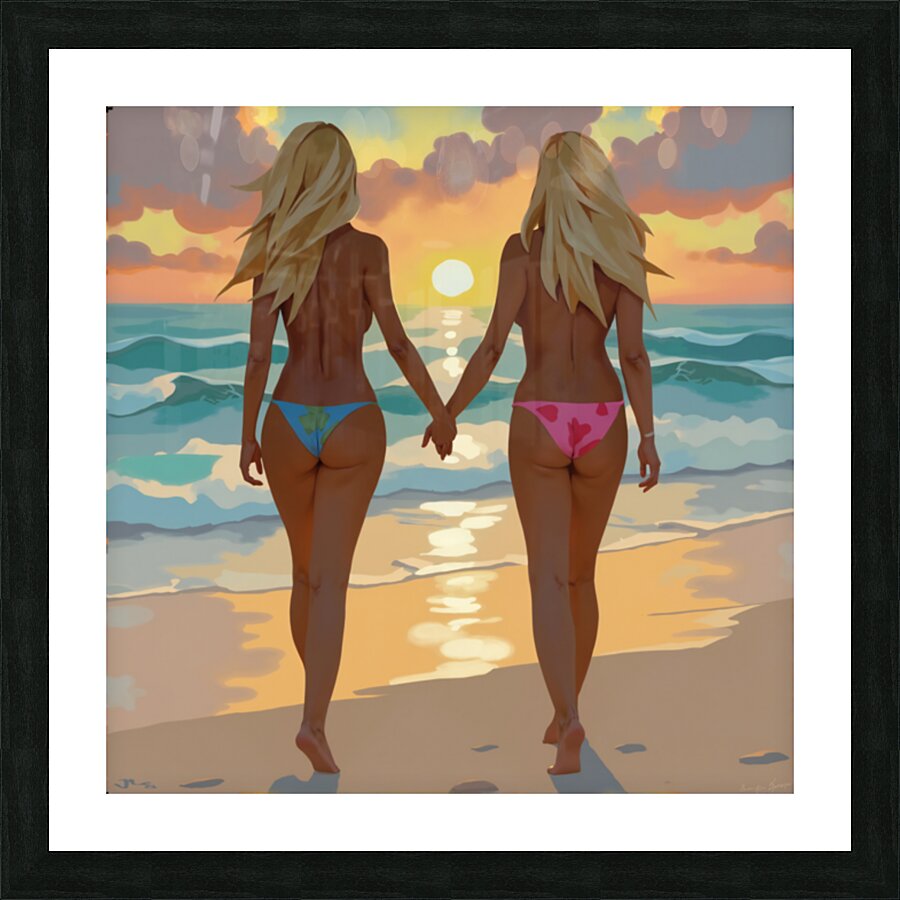 PINK BEACH Picture Frame print