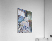A white horse and waterfall Acrylic Print