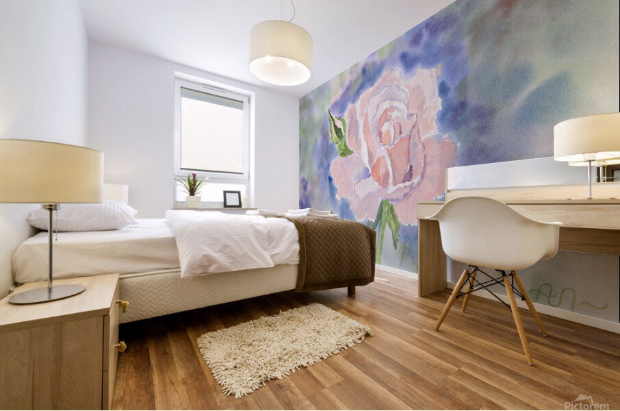 A pink rose Mural print
