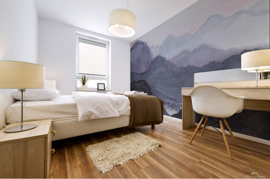 Mountains at dawn Mural print