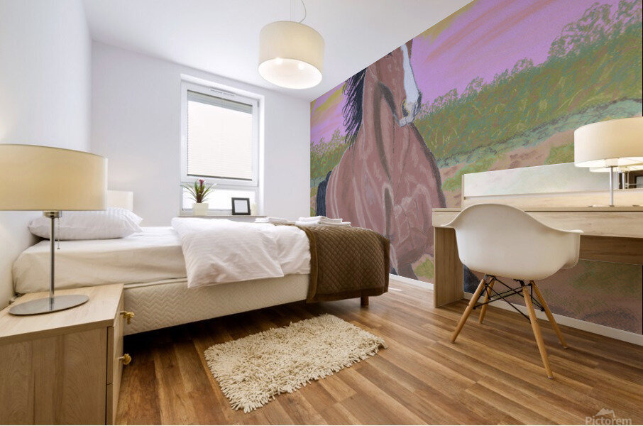 A jumping horse Mural print