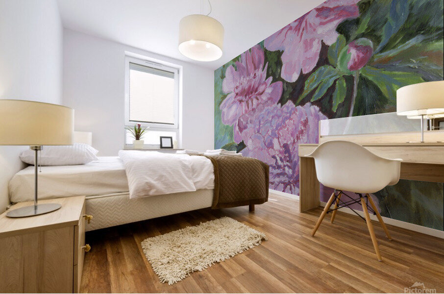 Pink peonies Mural print