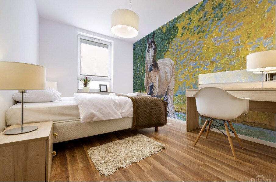 A splashing horse Mural print