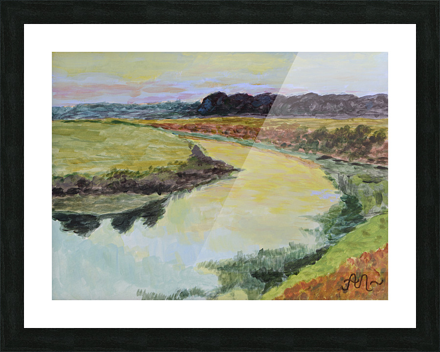 A river at sunset Picture Frame print