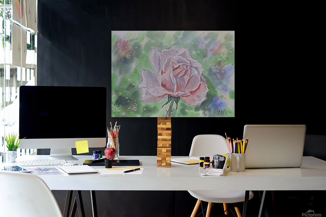 Rose with dew drops  Reproduction
