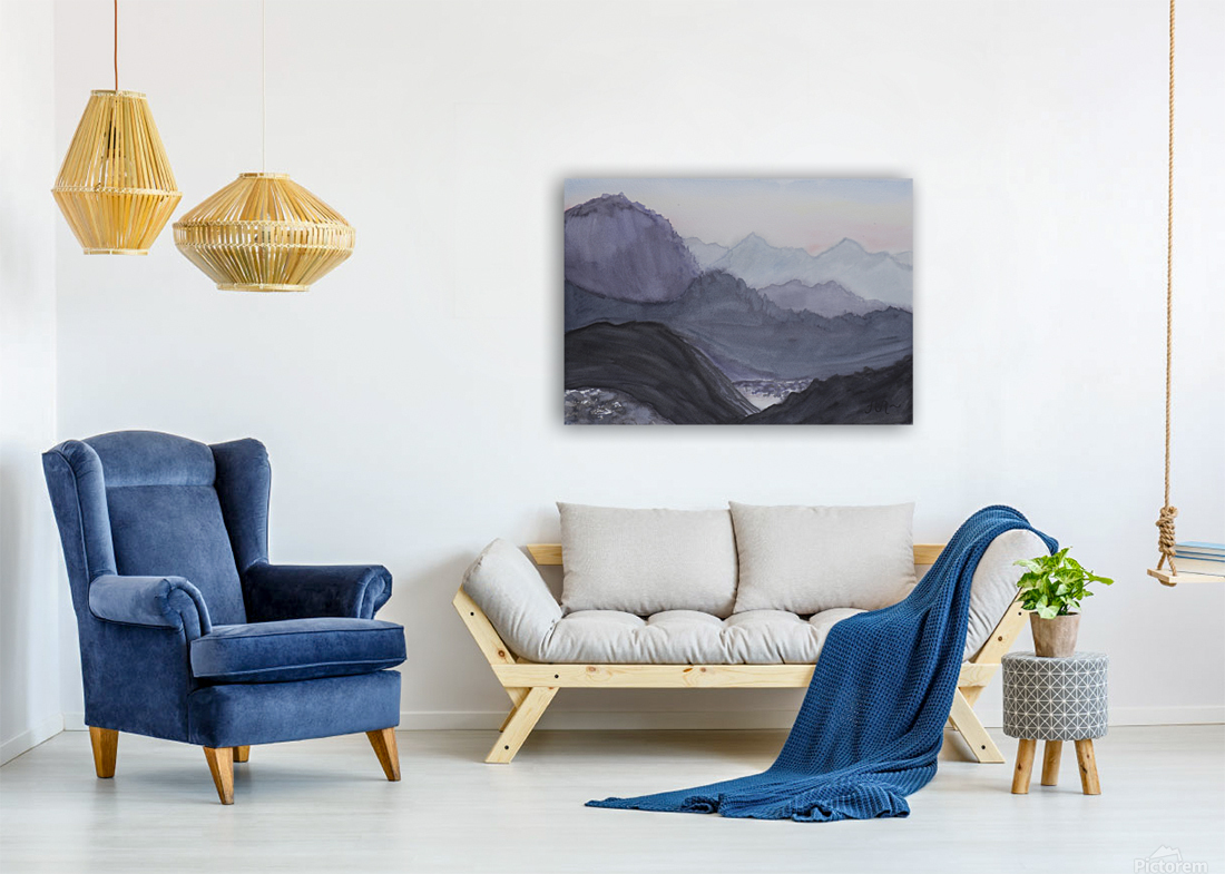 Mountains at dawn Reproduction