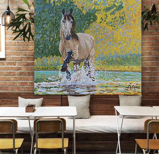 A splashing horse Reproduction