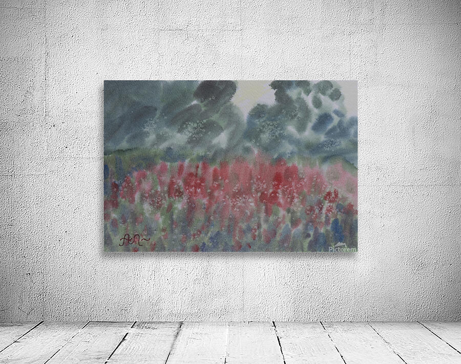  Red flowers in a meadow Wall Preview