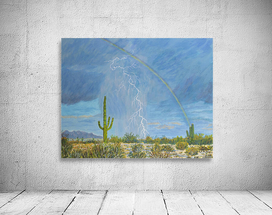 Lightning in Arizona desert Wall Preview