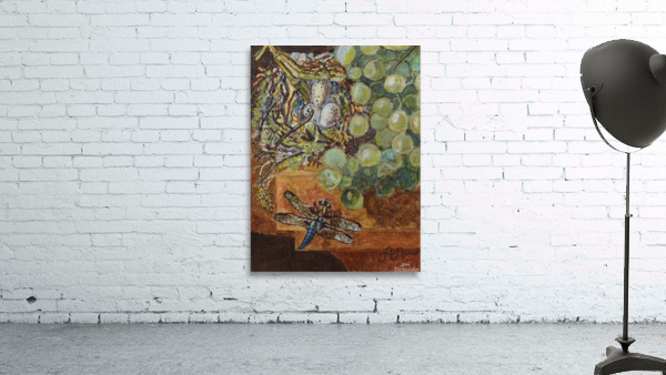 Grapes and dragonfly Wall Preview