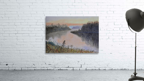 Sunset over a river Wall Preview