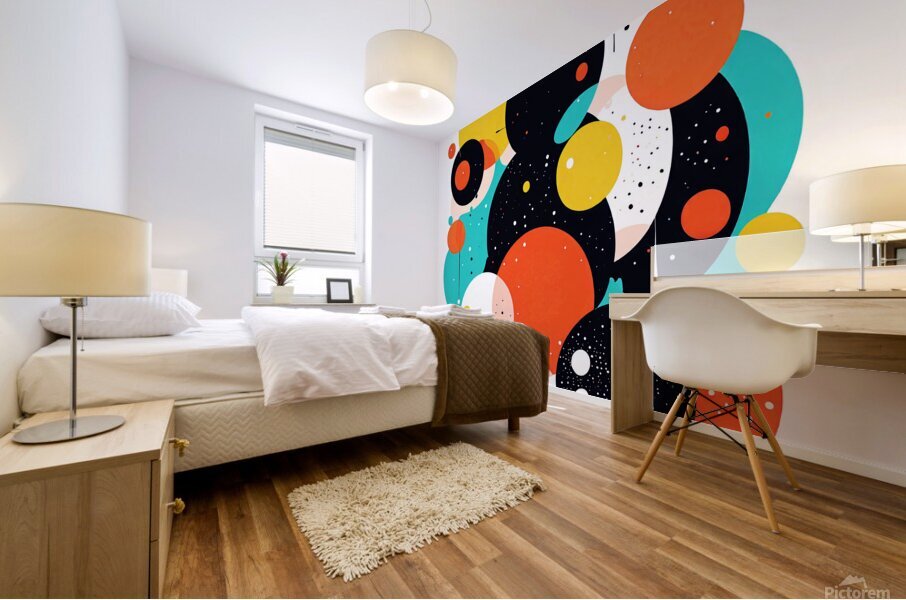 A slick shiny abstract shapes Mural print