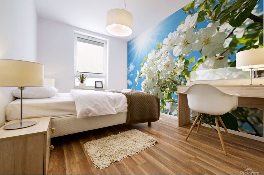 White flowers Mural print