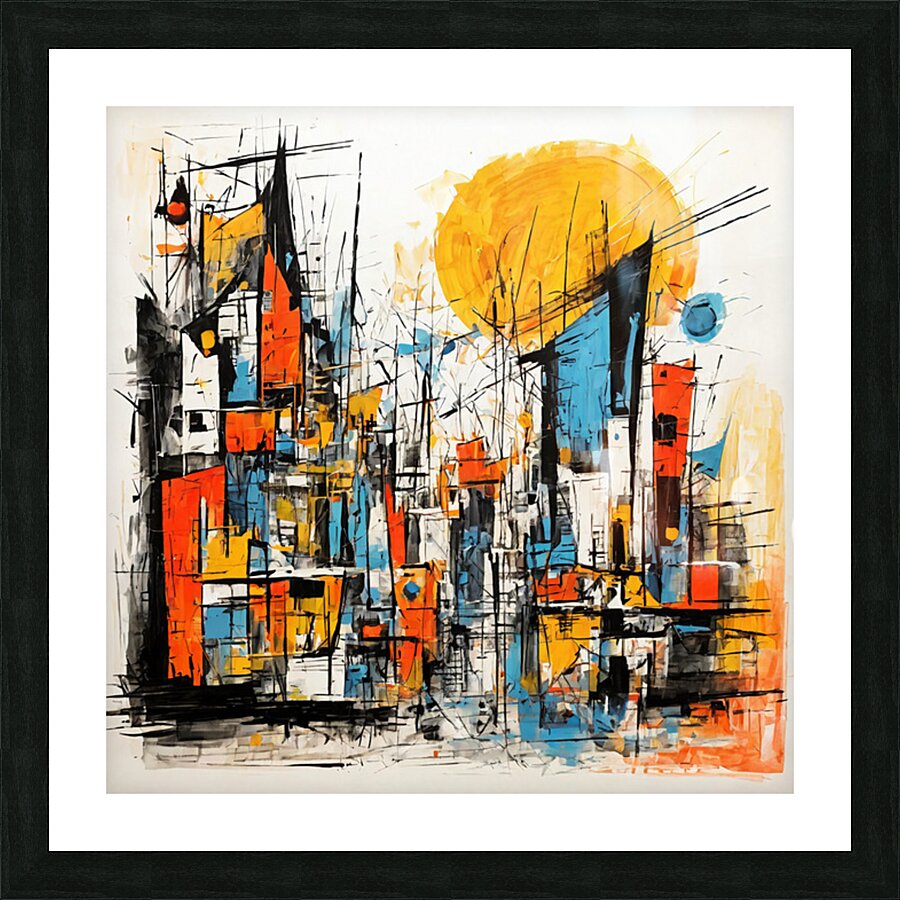 A vibrant cityscape Picture Frame print