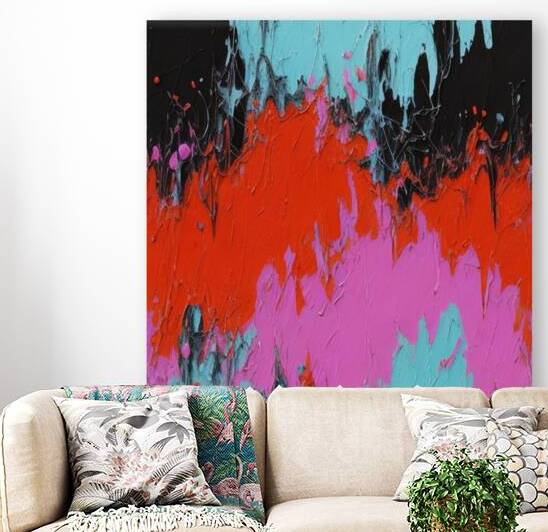 Abstract painting in vibrant colors by MOFAT24